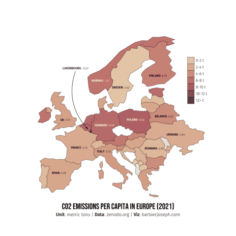 Choropleth map with continuous palette